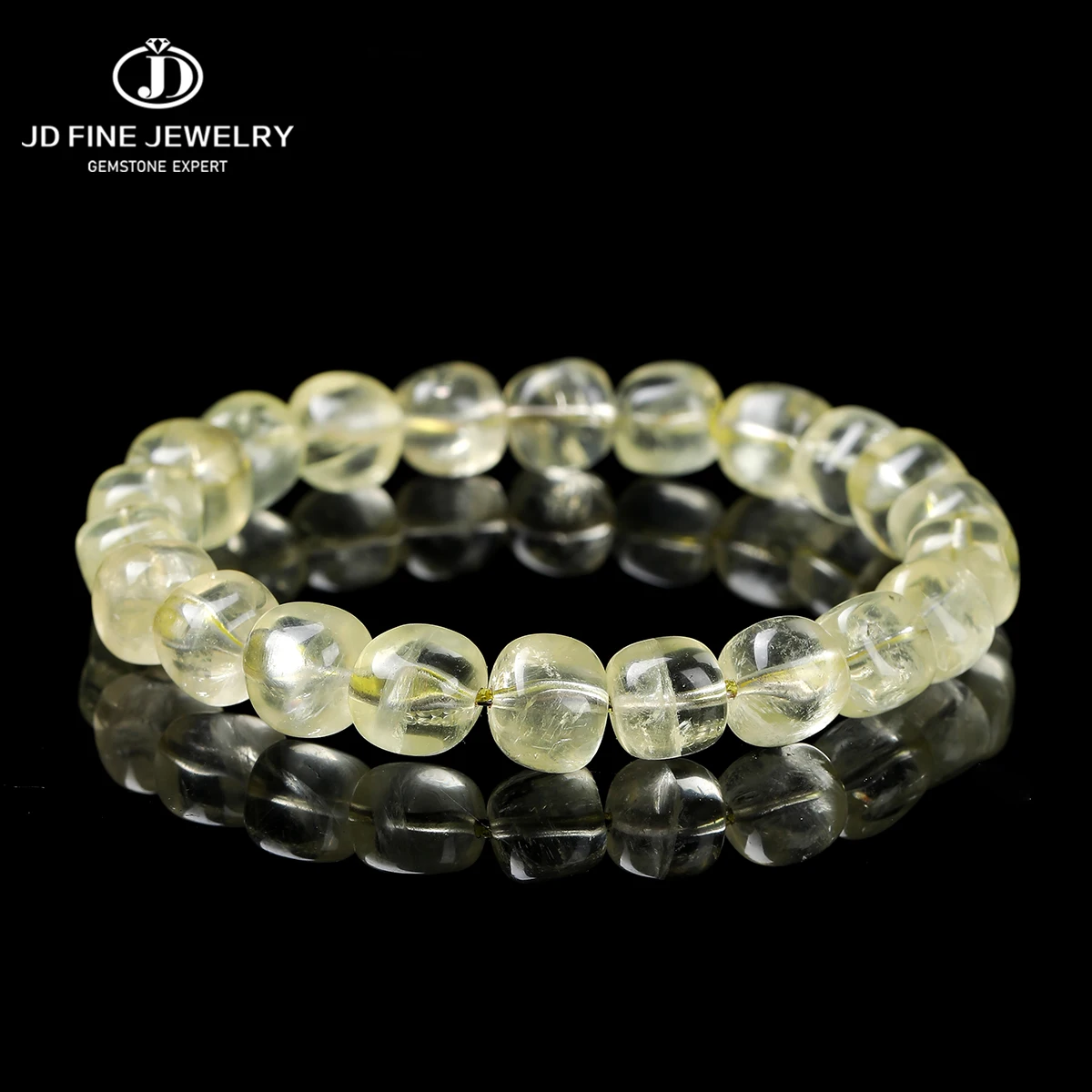 Natural Lemon Citrine Yellow Crystal Sugar Cube Bead Bracelet Healing Wealth Crystal Luxlury Jewelry for Women