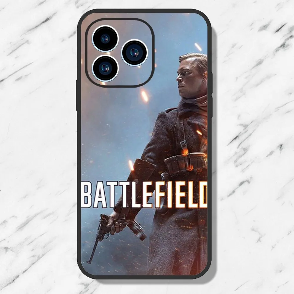 B-Battlefield Game Phone Case For iPhone 11 12 13 14 15 Mini Pro Max Plus 8 xr xs Black Shell