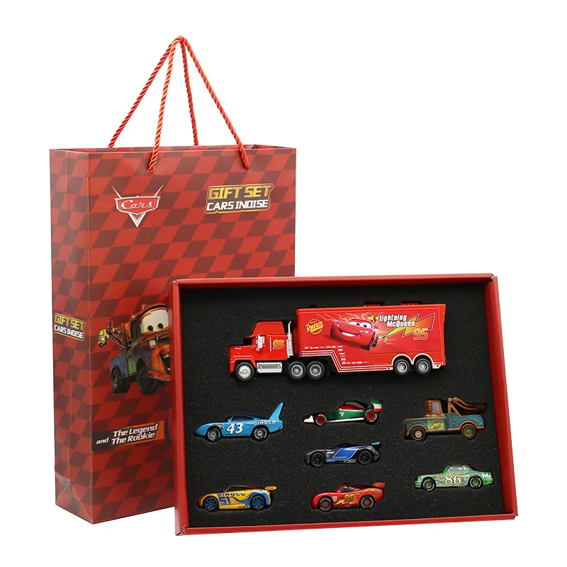 8/13/15Pcs Disney Pixar Cars Gift Box Metal Diecast lightning McQueen Car Model Toy Jackson Uncle Truck Boy Birthday Toys