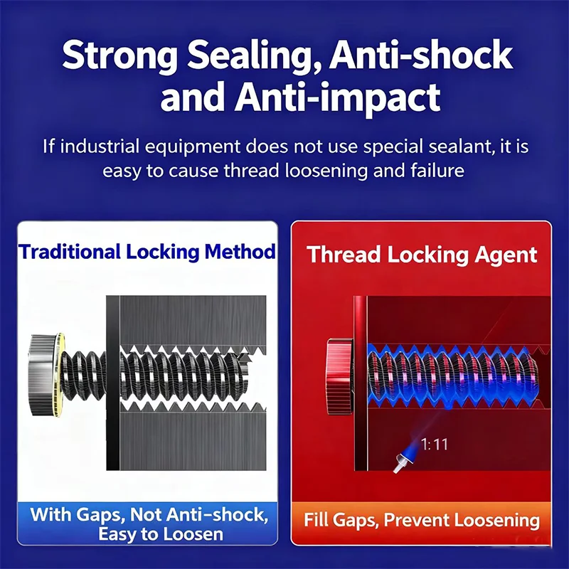 المسمار الغراء مكافحة تخفيف الربط اللاهوائية الغراء مقاومة للتآكل ارتفاع درجة الحرارة مقاومة الموضوع ختم الغراء #5