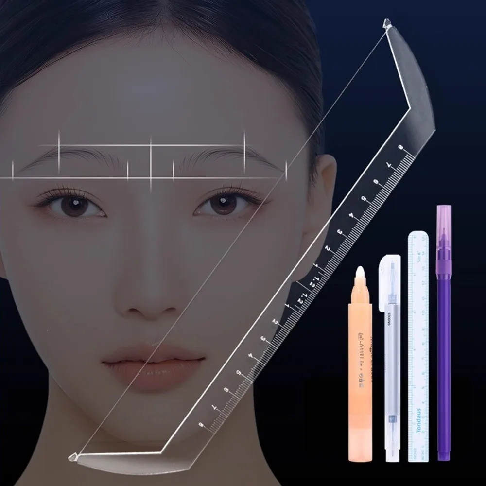 

Tattoo Mapping Balance Line Ruler Microblading Can Be Bent Transparent Auxiliary Brow Measurement Stencil Tools Makeup Supply