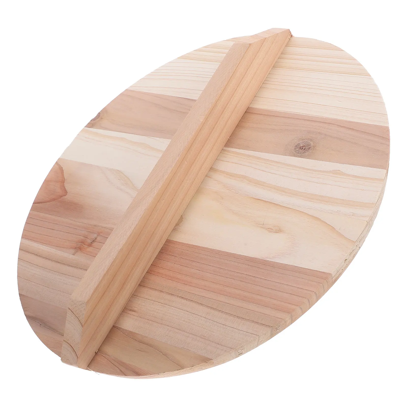 

Natural Wood Wok Lid Anti-Overflow Cover Lightweight Kitchen Wooden Pot Lid Round Pan Cover Heat Insulation Anti-Splash Cooking