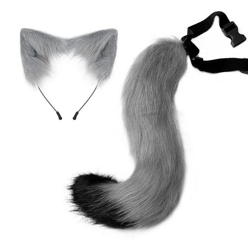 Neue Halloween-Party einstellbare Simulation Fuchs Schwanz Plüsch Fuchs Ohren Haarband Cosplay Anime Ausstellung Dress Up Zubehör – Detail 10