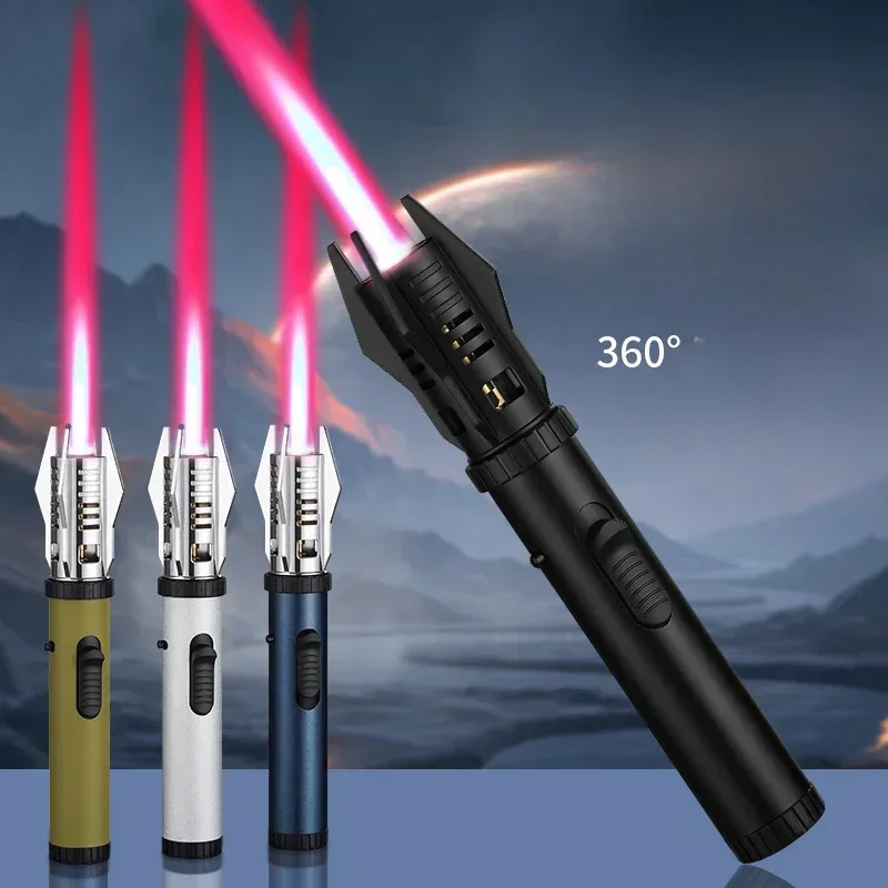 2024 Planet Lightsaber Butane Gas Lighter 360° Use Metal Outdoor Windproof Turbine Torch Jet Lighter Gun BBQ Welding Cigar Tool