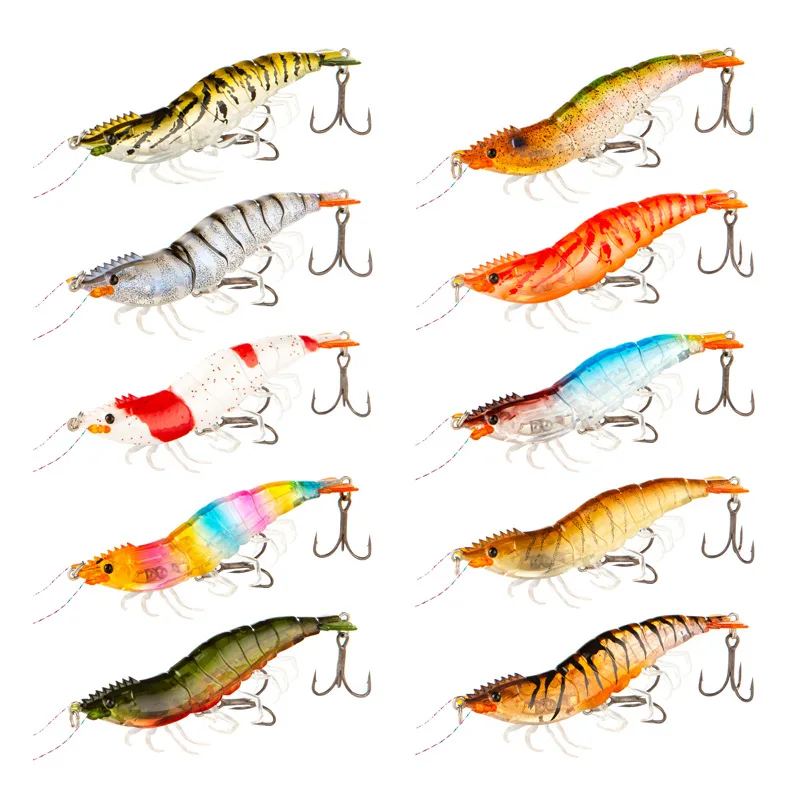 Ilure Jumping Shrimp Luminous Lure Treble Hook Topmouth Culter Weever Mandarin Fish Lithosporic Lure Cross-Border E-Commerce