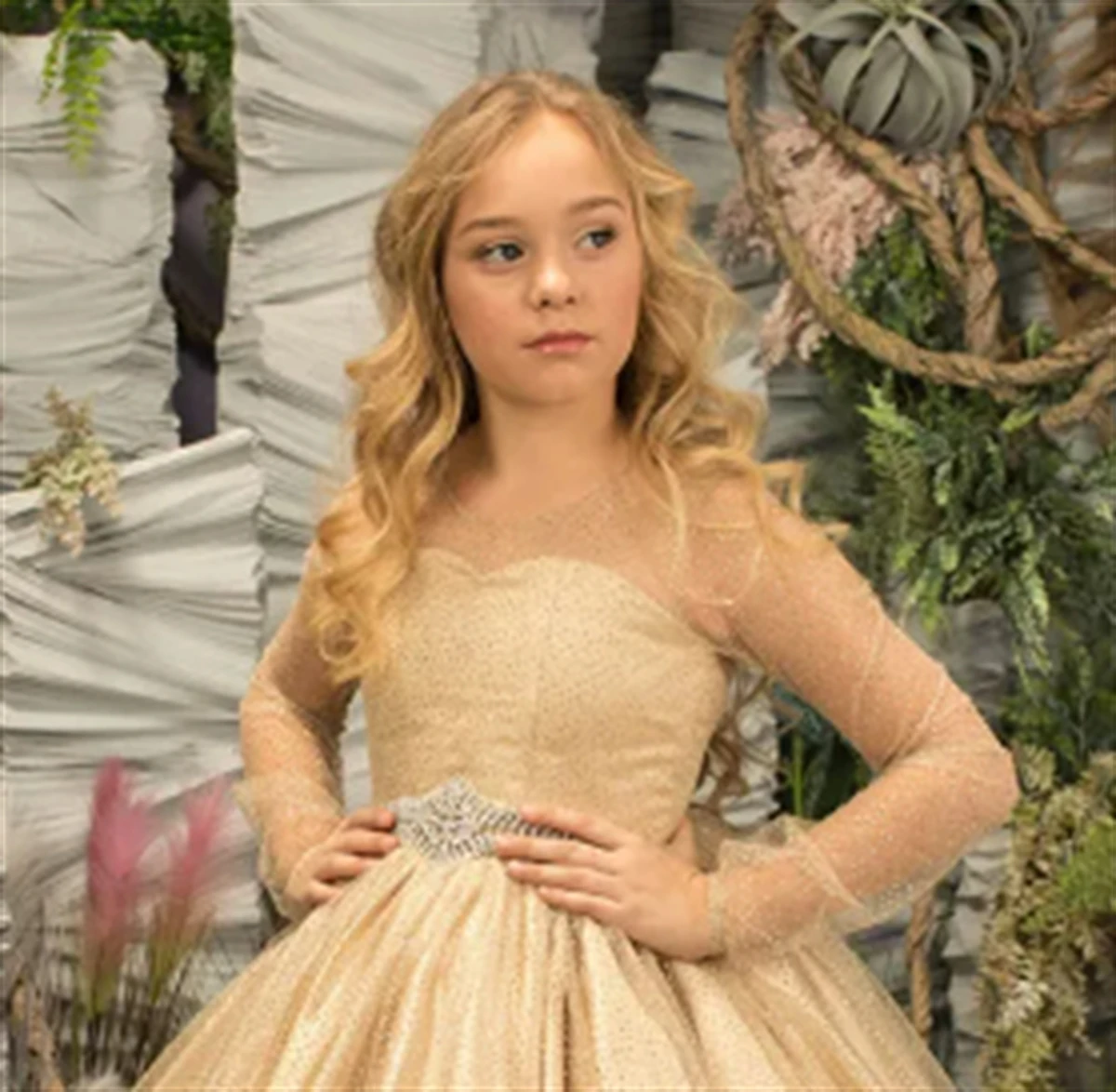 Customized Flower Girl Dress Tulle Beading Puffy Floor Length Wedding Elegant Child's First Eucharistic Birthday Party Dresses