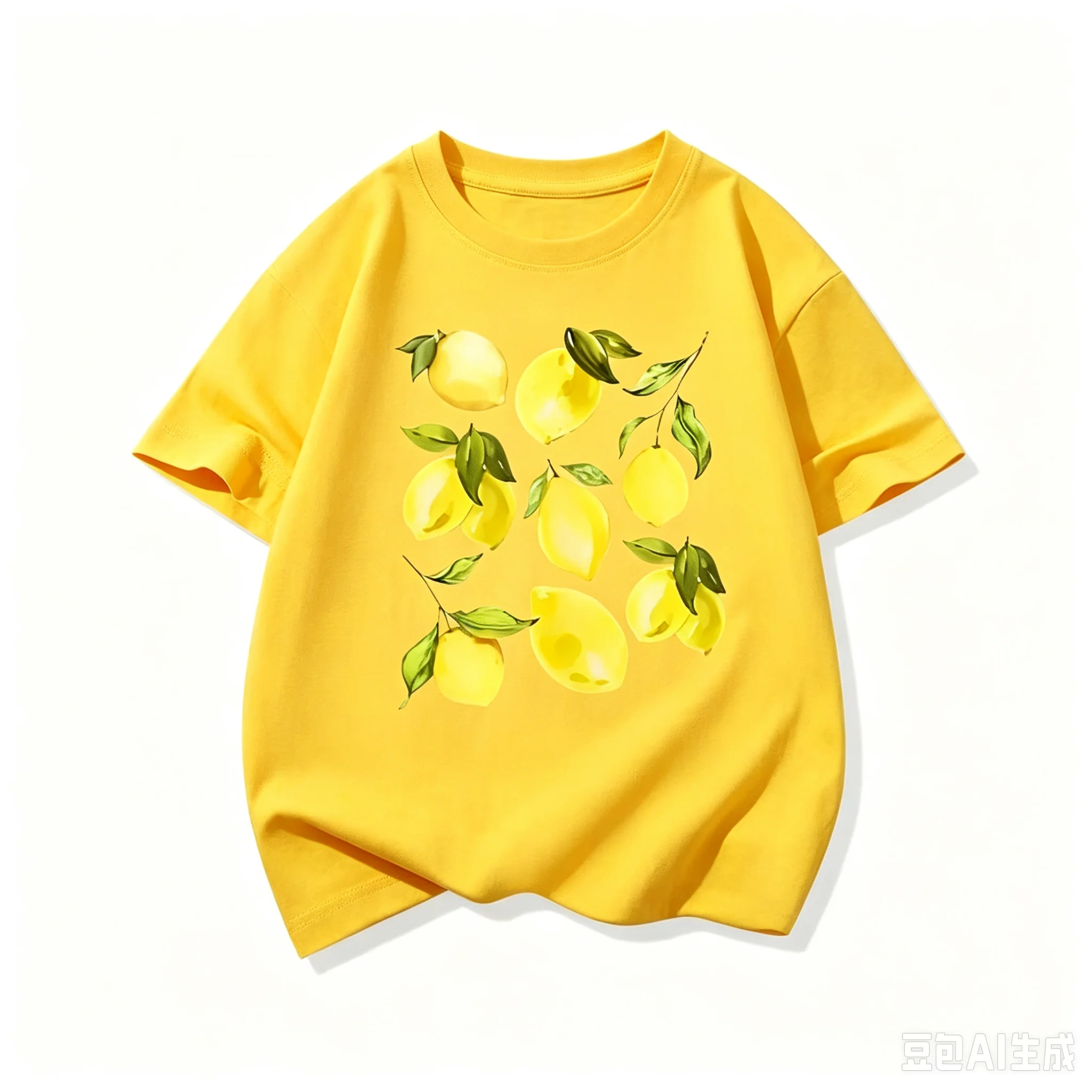 2026 Neues süßes Kinder-T-Shirt mit Zitronenfrucht-Print, Vintage Botanical Cottagecore Freizeit-Oberteil – Detail 4