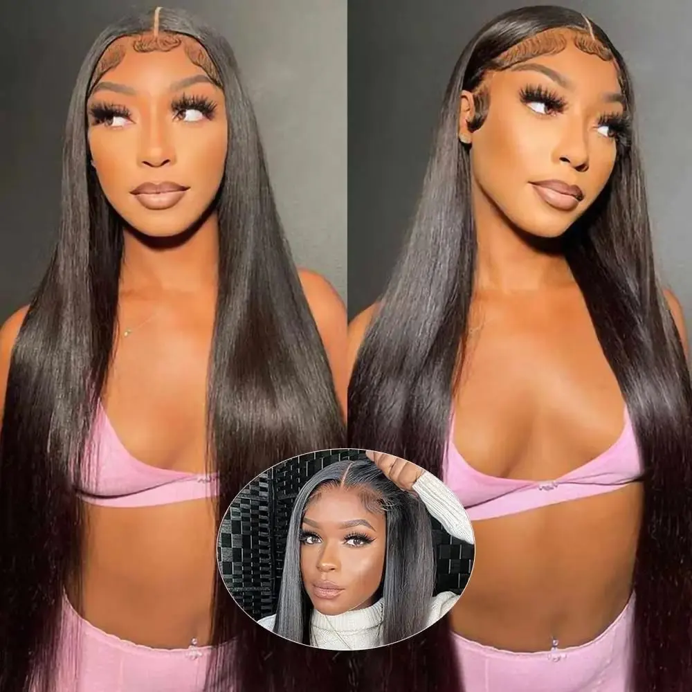 Rosabeauty 13X4 13x6 Straight Lace Front Wig Human Hair 30 40 Inch Frontal 5X5 Glueless Ready to Wear Wigs 180% 250% For Women