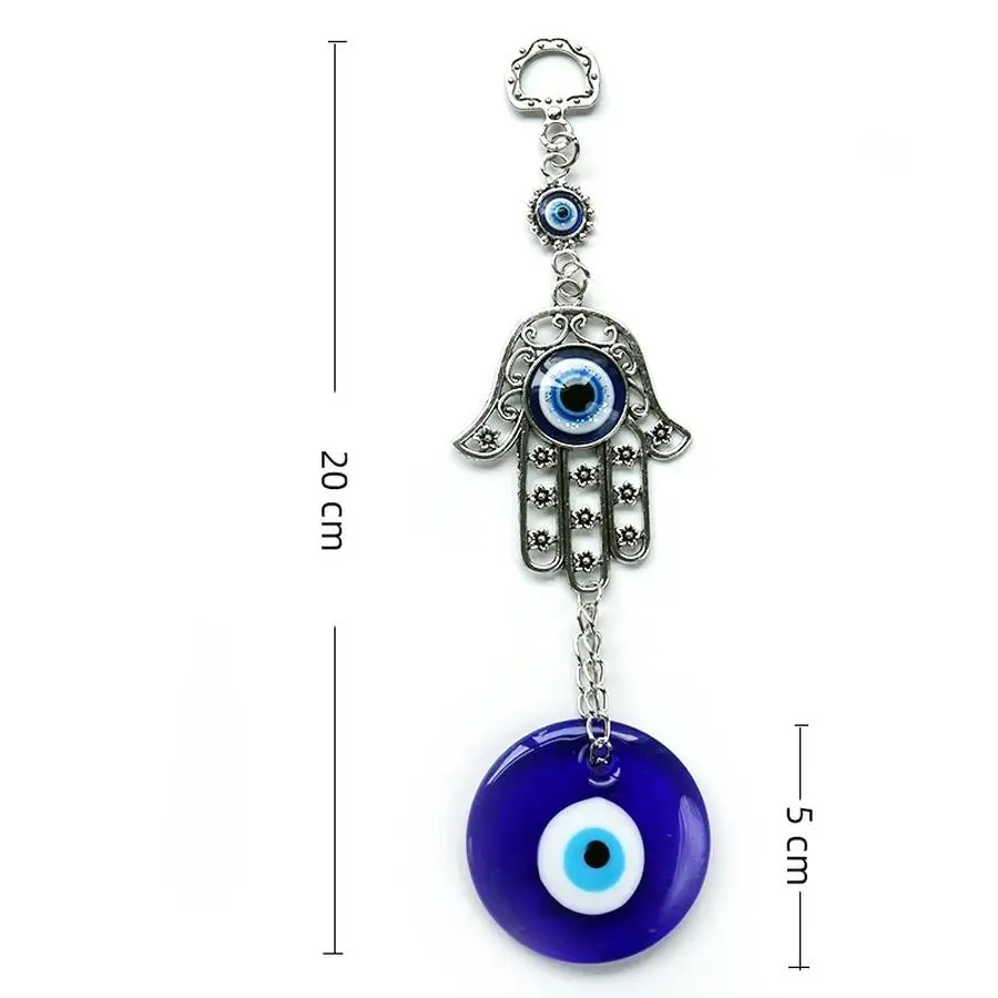 1/5/10/20/50/100pcs Turkish Evil Eye Blue Bead Pendant - Hand of Fatima Glass Eye Charm, Home Decor Wall Hanging, Amulet Protect