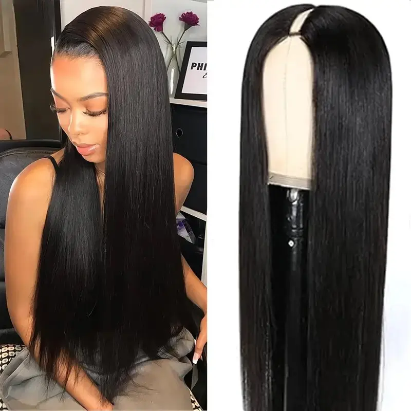 Rosabeauty 30 40 Inch Straight 13X4 Lace Front Human Hair Wigs Glueless Brazilian For Black Women Remy 180%