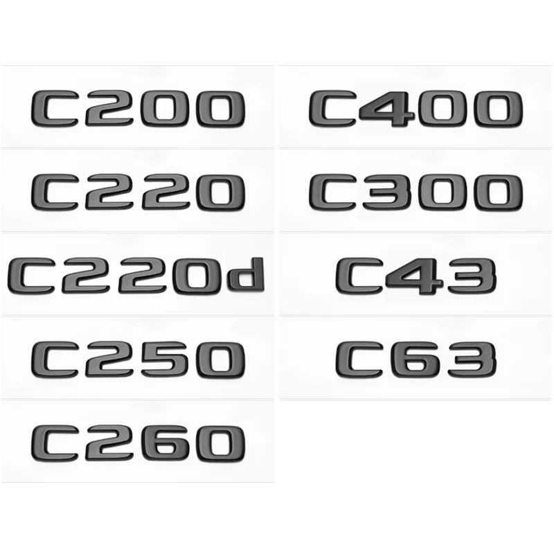 

3d ABS Car Trunk Letters C43 C63 C200 C220 C250 C260 C300 C400 Emblem Badge Logo Sticker For Mercedes Benz C Class Accessories