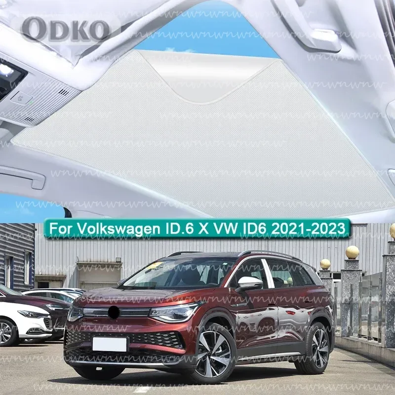 

Солнцезащитный козырек на крышу для Volkswagen ID.6 X VW ID6 2021-2023, электростатическая адсорбция, солнцезащитный козырек на крыше, наклейка для слепых затенений в крыше