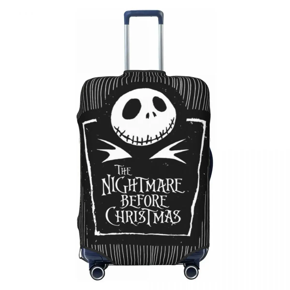 

Custom Cute Horror Movie Christmas Skull Jack Skellingtons Luggage Cover Elastic Tim Burton Halloween Travel Suitcase Covers