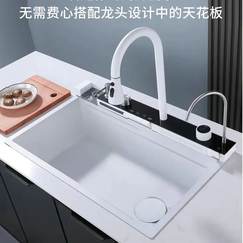 White Whale 304 Stainless Steel Kitchen Sink Honeycomb Design Vegetable Basin Large Capacity Durable Modern Style Easy Clean
