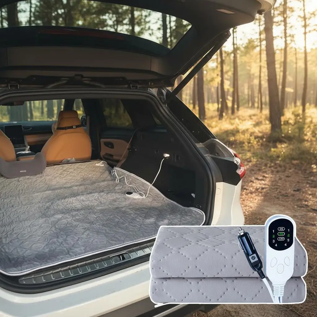 12V Car Electric Blanket Thicker Heater Heated Mattress Thermostat Travel Heating Mat Winter Body Warmer Auto Accessories