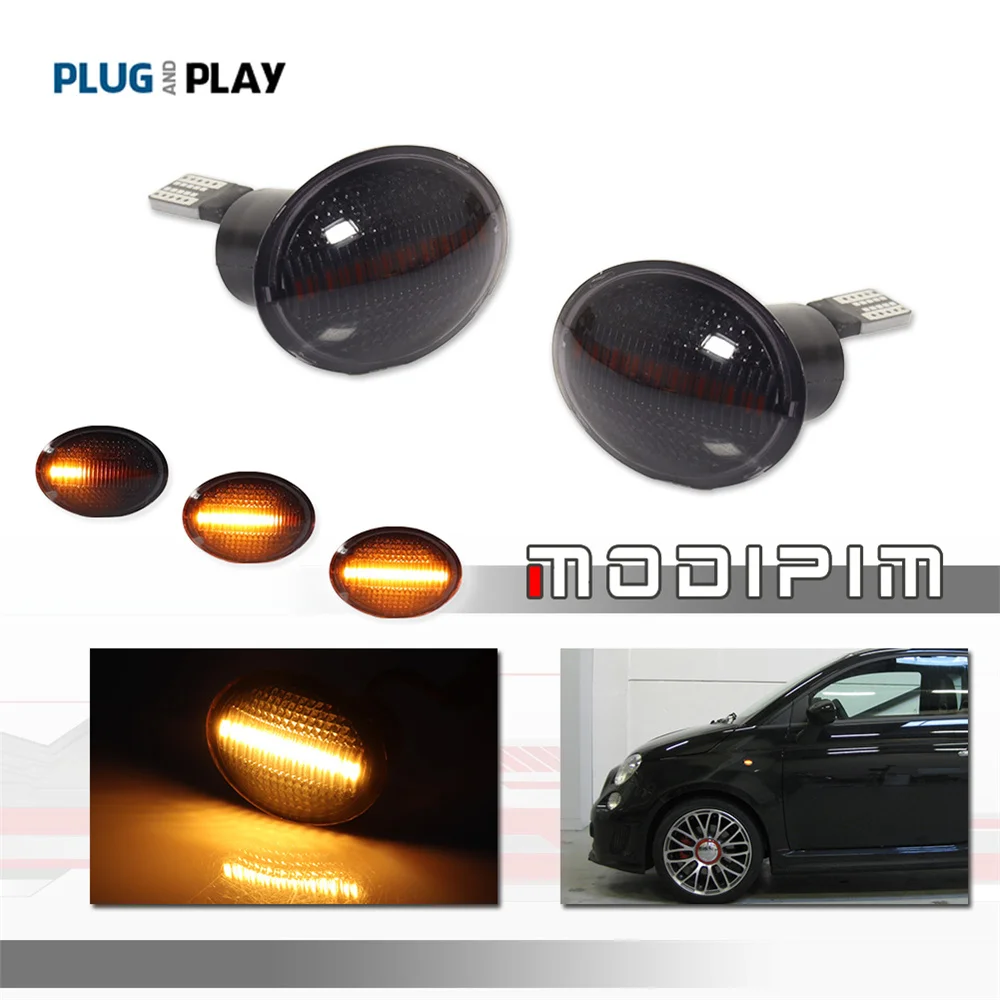 Sequential LED Front Side Marker Lights For Fiat 500 Abarth 500C 500e For Maserati GranCabrio Gran Turismo Turn Signal Lights