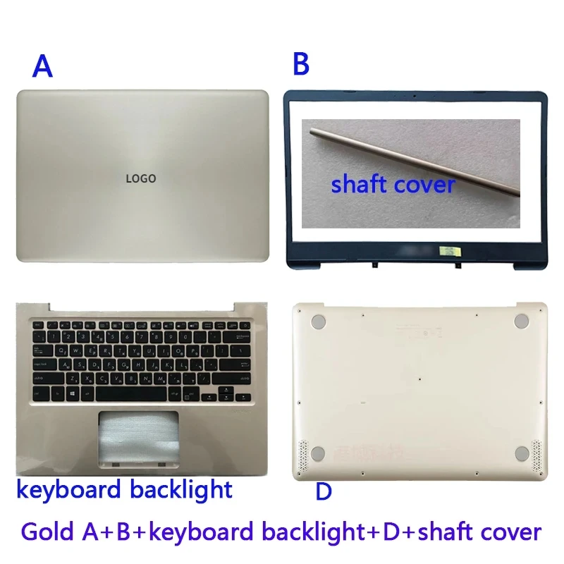 New For ASUS VivoBook X411U X411 X411UF X411UN X411UA LCD Back Cover/Front Bezel/Hinges/Hinge Top Case Non-Touch Plastic mater