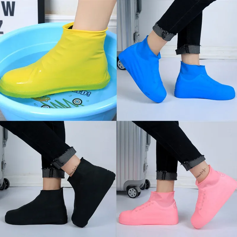 1 Pair Silicone Shoes cover Thickening Material Shoes Protectors Boots Wear-resistant Water proof Latex cover Rainy day Reusable