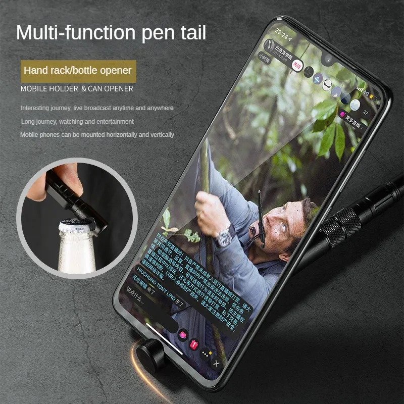 Tactical Pen Tungsten Steel Head Tactical Pen Multi Functional Self-defense Pen with Phone Holder Multipurpose Screwdriver Head