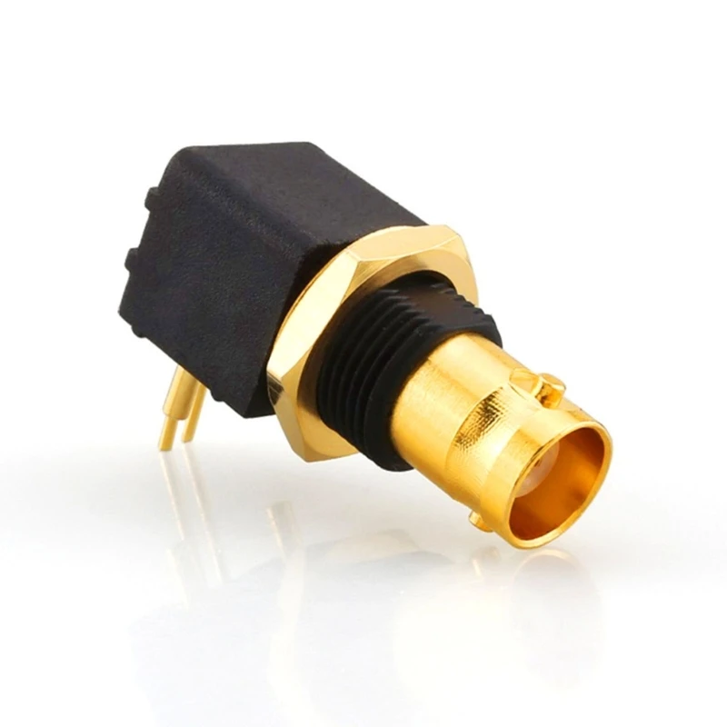 BNC أنثى سوكي الزاوية اليمنى PCB-جبل موصل محوري RCA أنثى المقبس محول 90 درجة مسح الفيديو المقبس