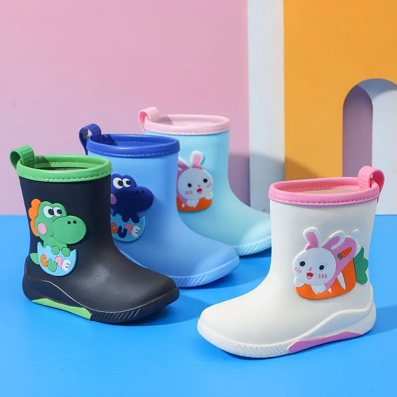 

Kids Detachable Rain Boots Waterproof Non Slip Toddler Shoes for Boys Girls Age 2 3 Outdoor Puddle Play