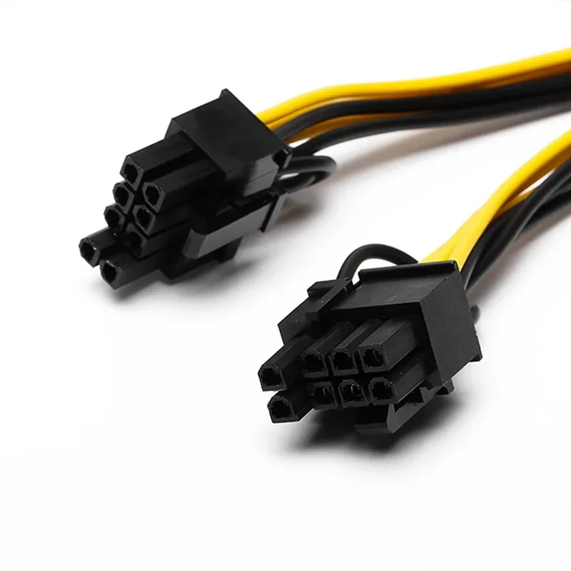 8p Female To 2 Port Dual 8pin 6+2p Male GPU Graphics Video Card Power Cable Cord 18AWG Wire