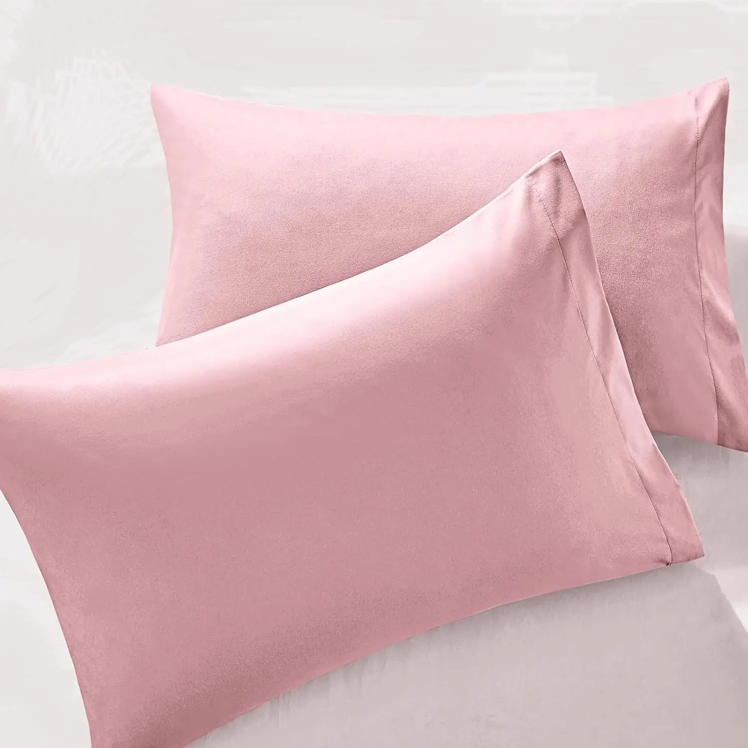 

2-Pack Brushed Microfiber Pillowcases, 20x26 Inch, Dusty Pink, Envelope Closure, Anti-Wrinkle & Moisture-Wicking