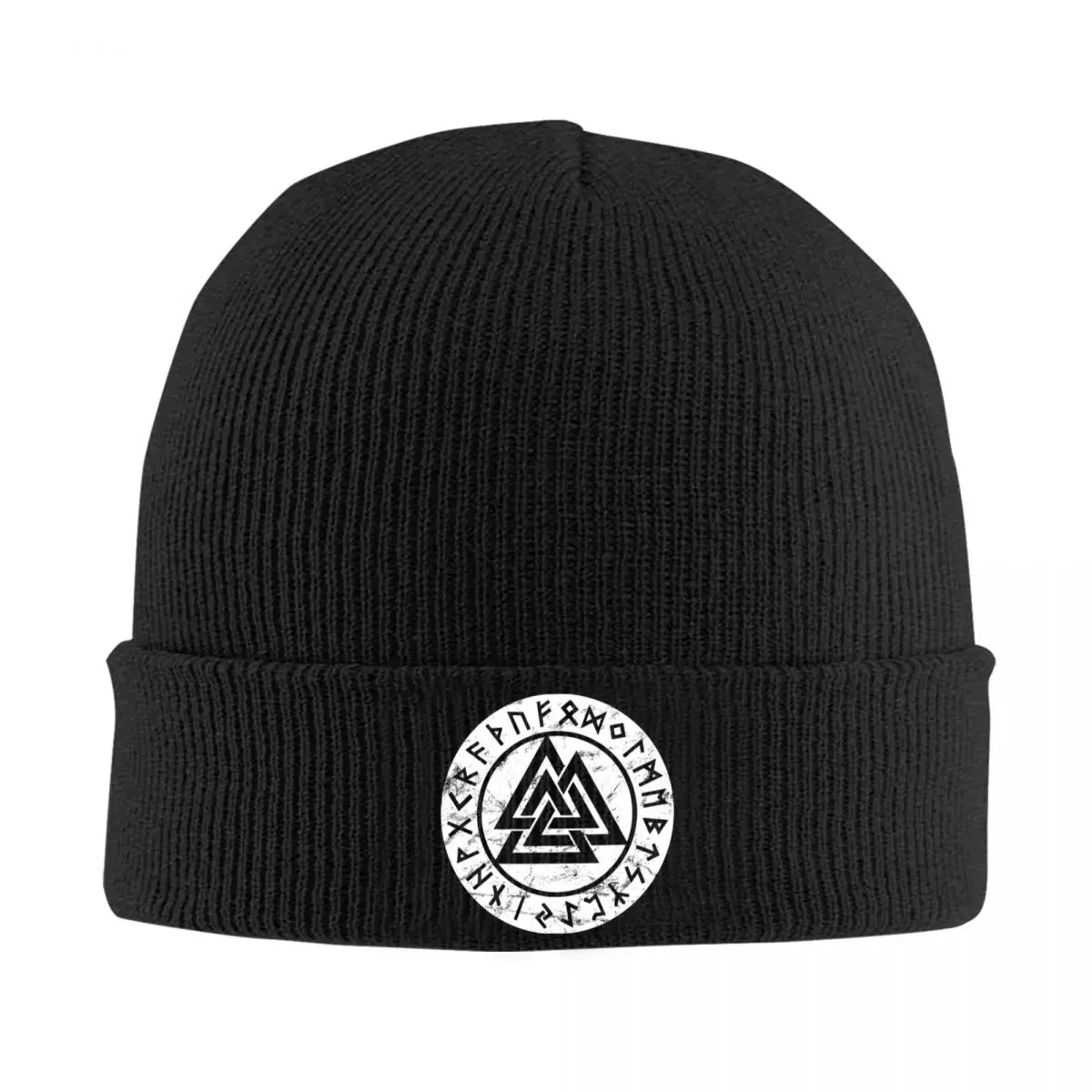 Valknut Odin Symbol Hat Autumn Winter Beanie Warm Runes Norse Mythology Caps Men Women Acrylic Knitted Caps