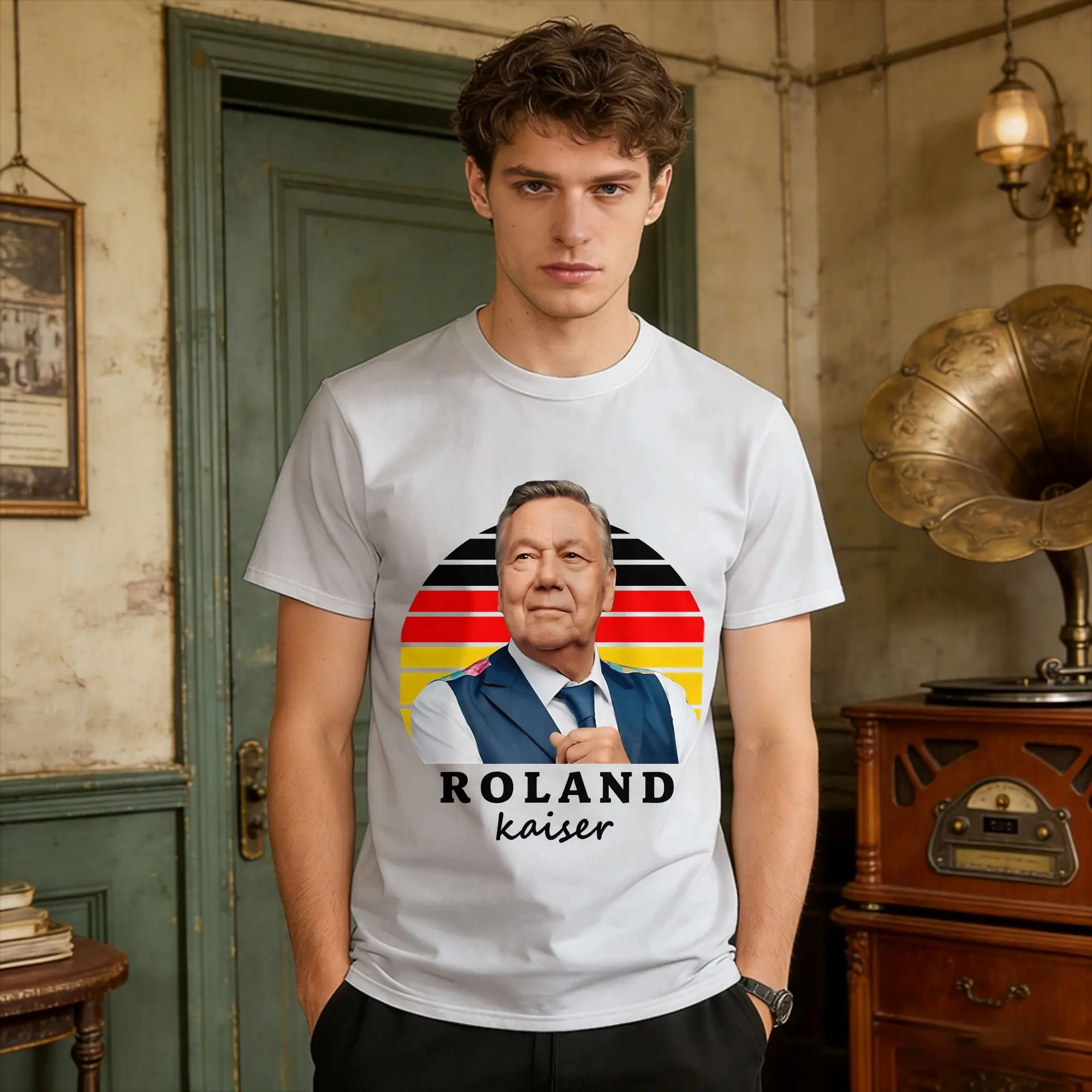 Men Roland Kaiser T Shirts Eurovisions 100% Cotton Clothing Summer Awesome Short Sleeves T-Shirt O-Neck Novelty Print Tee Shirt