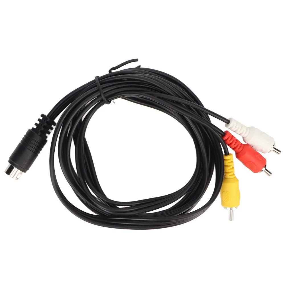 Cable Mini DIN de 9 Pines a 3RCA Macho-Macho, Duradero, Plug and Play, Adaptador de Audio Niquelado, 1.8m, Cable Mini DIN para Monitor