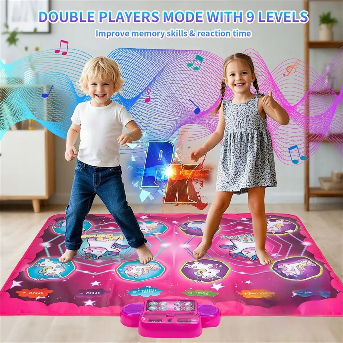 618 Mega Sale Double Electronic Dance Mat, Suitable for Children, Adults, and Toddlers, Interactive Dance and Music Game Mat. B
