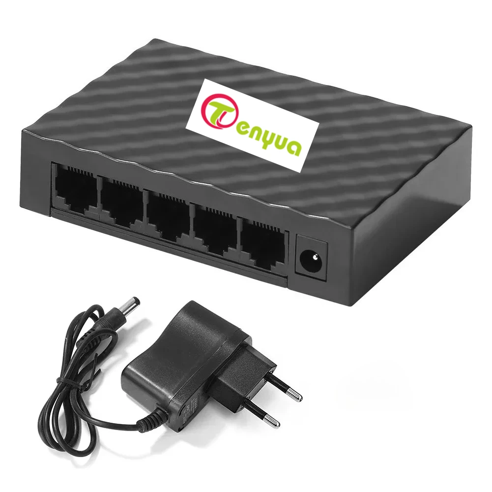 2025 5 Port 1000Mbps Gigabit Network Switch Ethernet Smart Switcher High Performance RJ45 Hub Internet Splitter Plug and Play