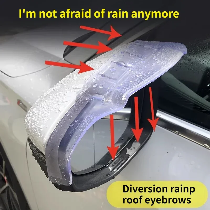For Universal Car Rearview Mirror Rain Visor, Side Mirror Rain Guard, Wind Deflector & Rain Shield