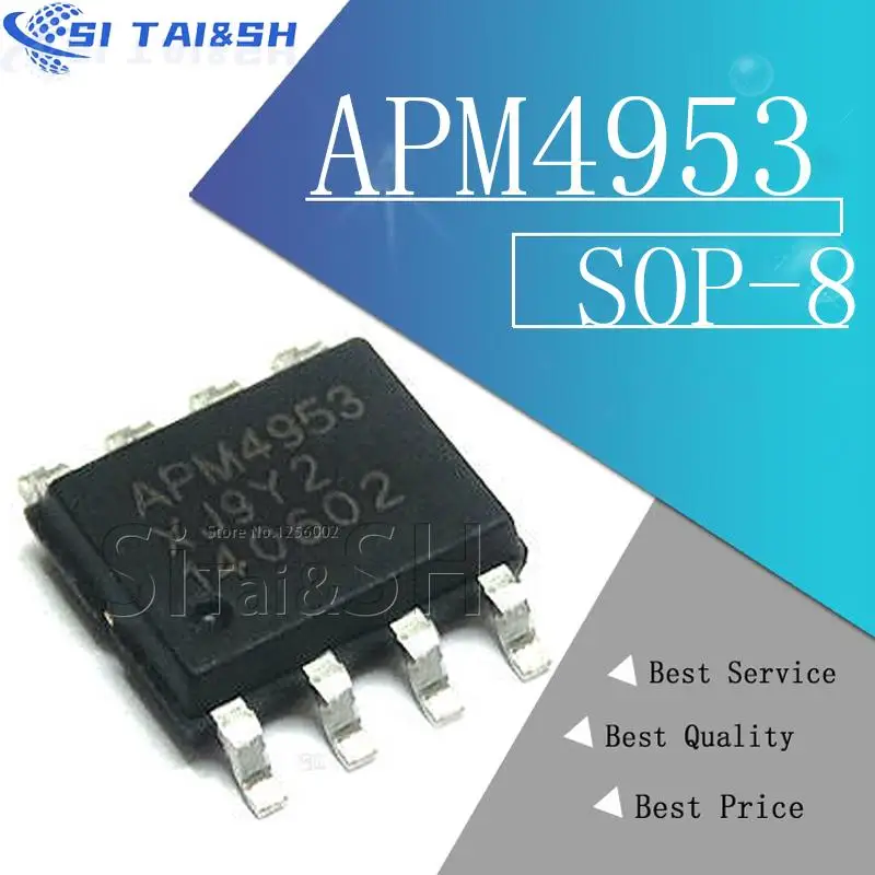 مراجعة وتحليل مكون APM4953 4953: مفتاح MOSFET ثنائي القناة P-Channel SOP-8