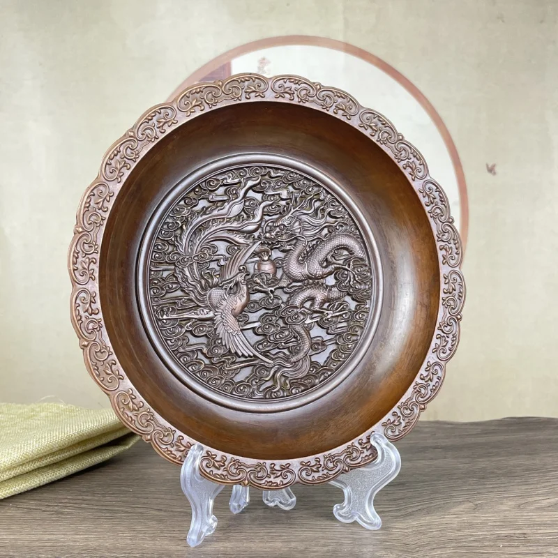 Qing Dynasty , Pure Copper Relief, Feng Shui Ornament, Qianlong Era Gold Plate, Double-Sided Guanyin D