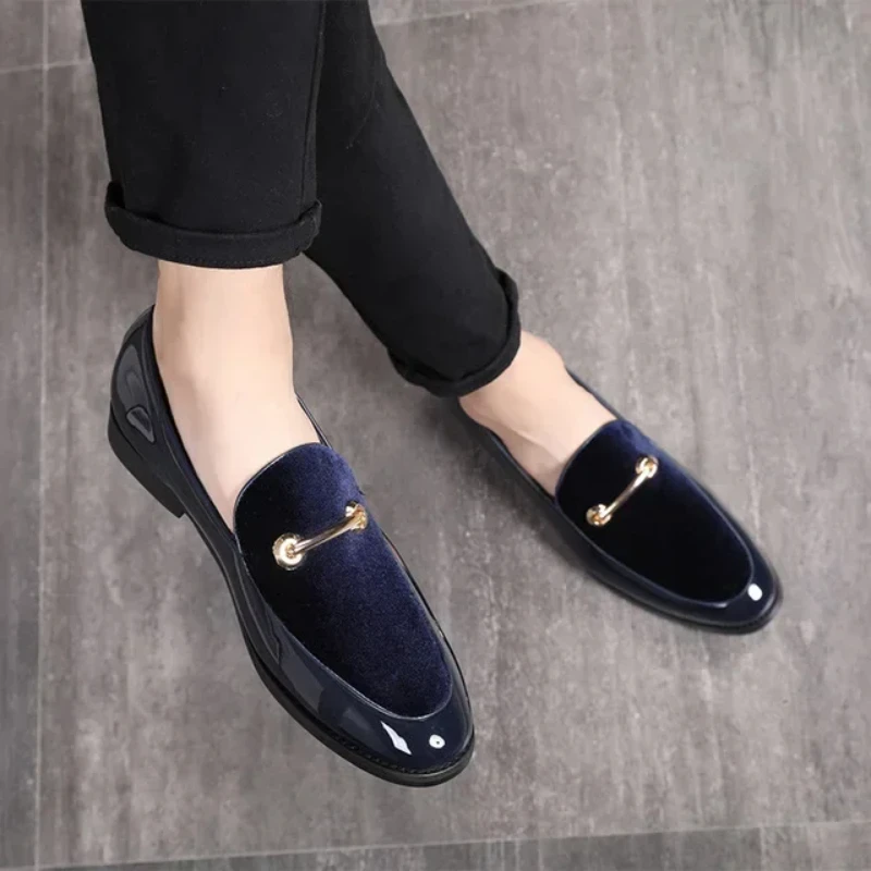 2021 Fashion Pointed Toe Dress Shoes Men Loafers Patent Leather Oxford Shoes for Men Formal Mariage Wedding Shoes zapatos Hombre