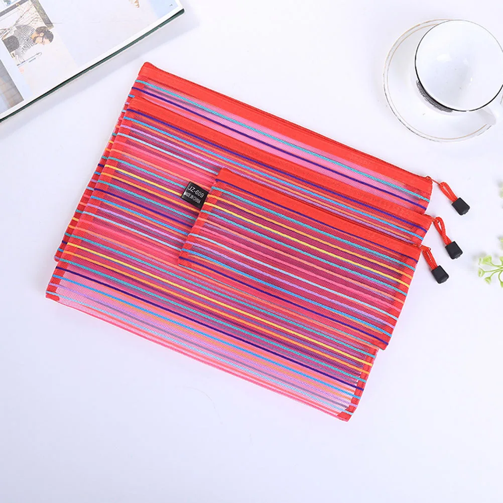 

10Pcs File Bags Nylon Reinforced Waterproof Oilproof Zipper Document Organizer for Office School Travel Home Stationery Supplies