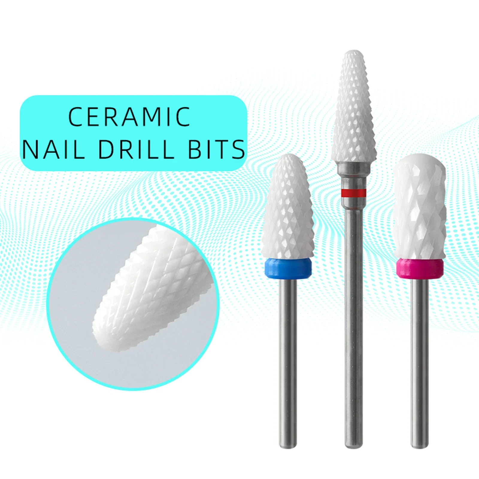 Ceramic Grinding Head 3/32 Nail Drill Bit Milling Cutter For Manicure Nail Files Buffer Nail Art Equipment Accessory