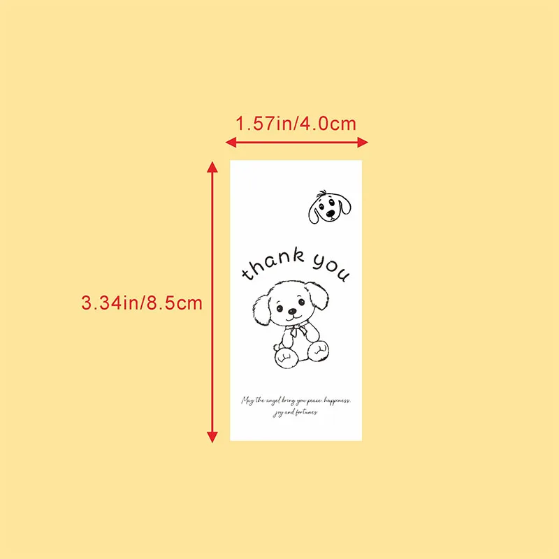 150pcs Rectangle Adhesive Label Thank You Roll Stickers Cartoon Dog Bear Kawaii Gift Decorative Packaging Seal Business Paper