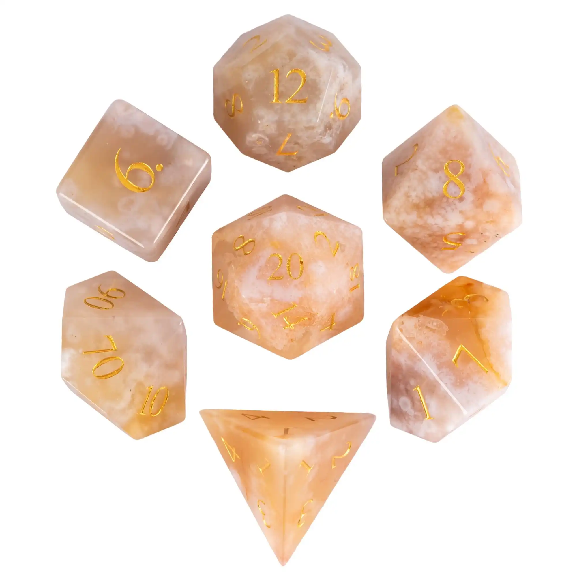 

Sakura Gemstone Polyhedral Seven-piece Set Pattern Dice Customizable Logo