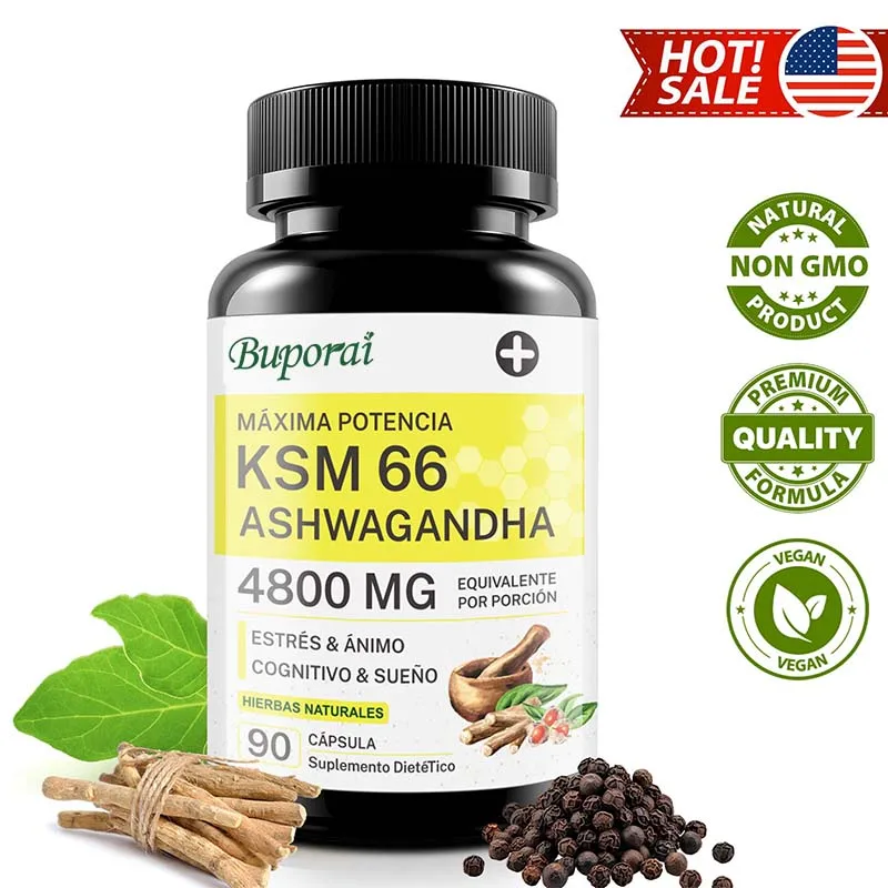 

KSM-66 Ashwagandha Capsules for Stress Relief, Focus, Brain, Energy Support, Sleep Health Supplement