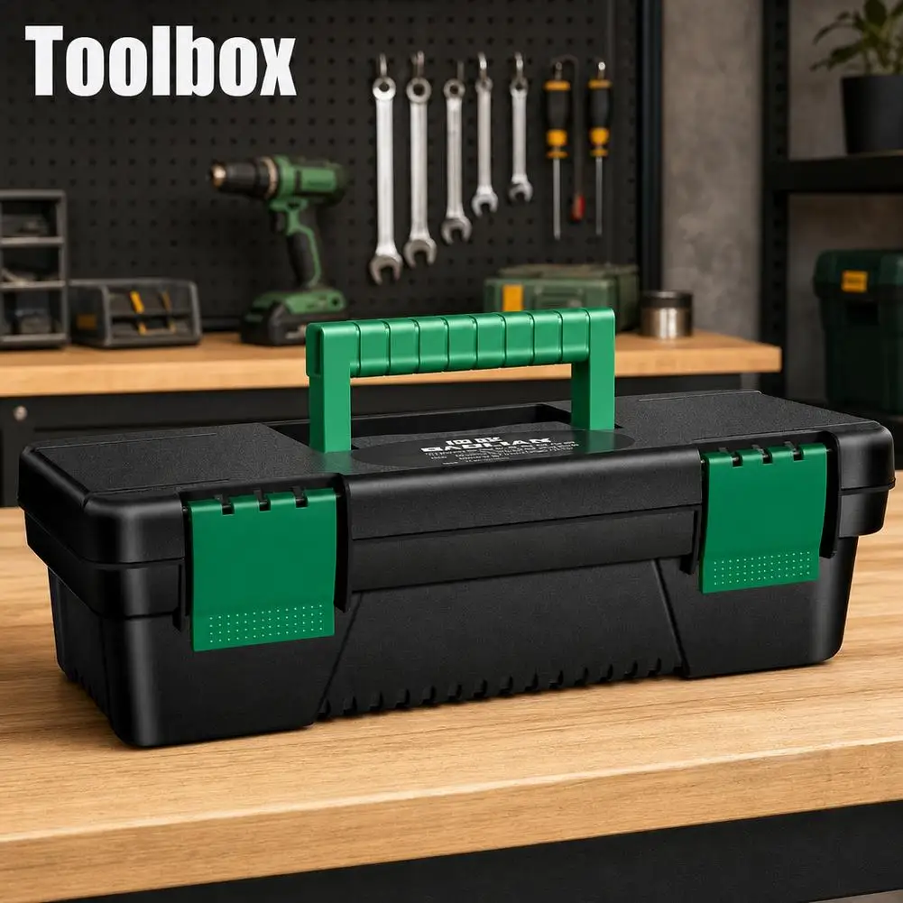 Portable PP Plastic Tool Box Small Hardware Storage Case Double Buckle Handheld Tool Organizer for Car Home Repair Tools