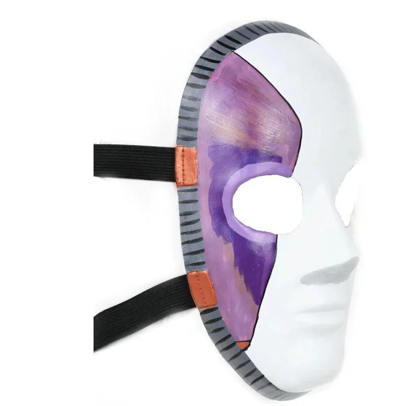 

CySally Face Cosplay Props Sally Latex Face Mask Wig Short Blue Heat Resistant Synthetic Hair Clip Ponytail Wig