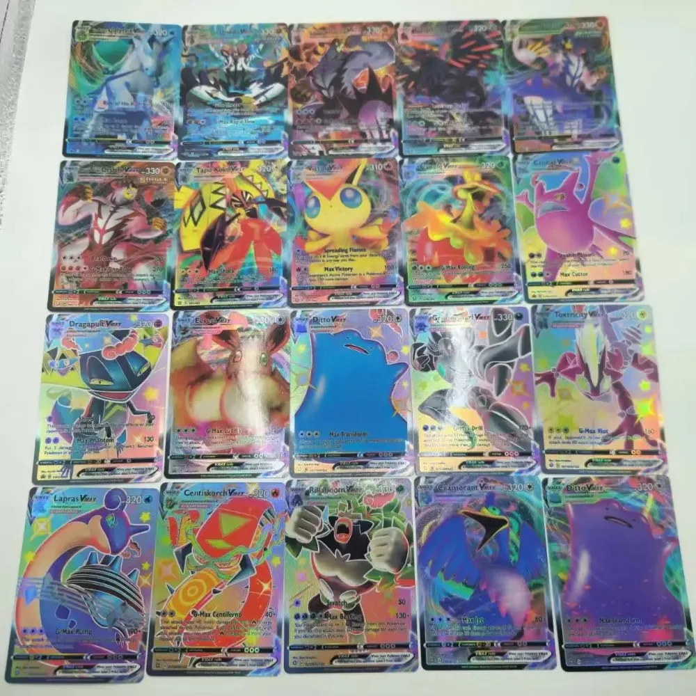 DIY Pokémon PTCG Charizard VMAX 55PCS Refractive Flashcard Anime Peripheral Game Collection Card Gift