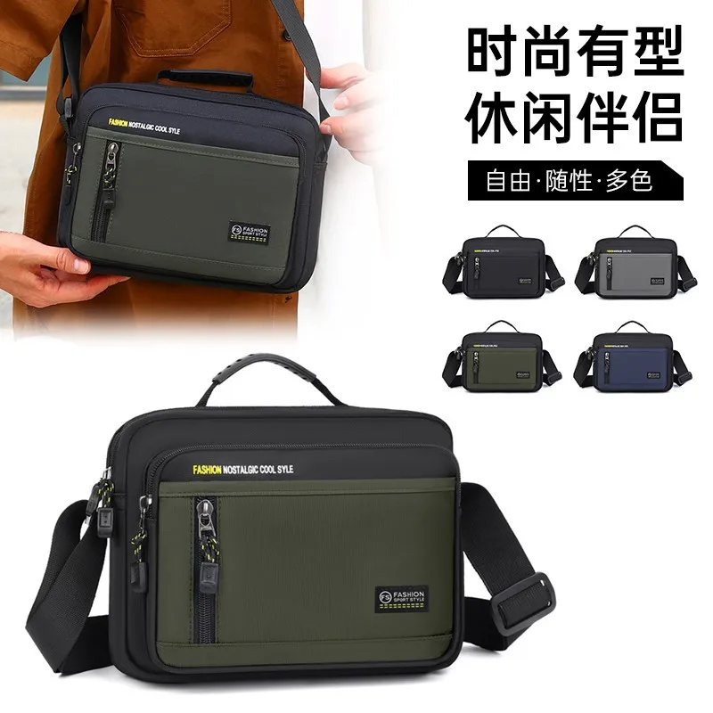 Durable Oxford fabric simple square commuter single-shoulder bag, versatile hand-held crossbody bag for daily use