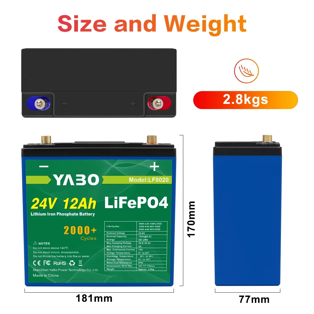-for LF8020 Deep Cycle 32700 Cylindrical Cells for 12Ah 24V Lifepo4 Lithium Battery With BMS
