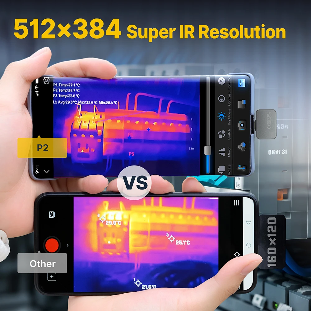 P2 Thermal Imaging Camera for android Phone 256×192 Resolution 600℃ Temp Range with Portable Case