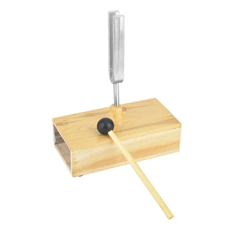 Imagem -04 - Tuning Fork com Wood Resonator Box Instrumento Experimental Tuning Fork Knocker 440hz Pcs