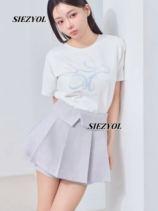 Summer New Arrival High Waist Mini Pleated Skirt Sweet Girl Fashion Pure Color Casual Easiest for Match Short Skirts Culottes