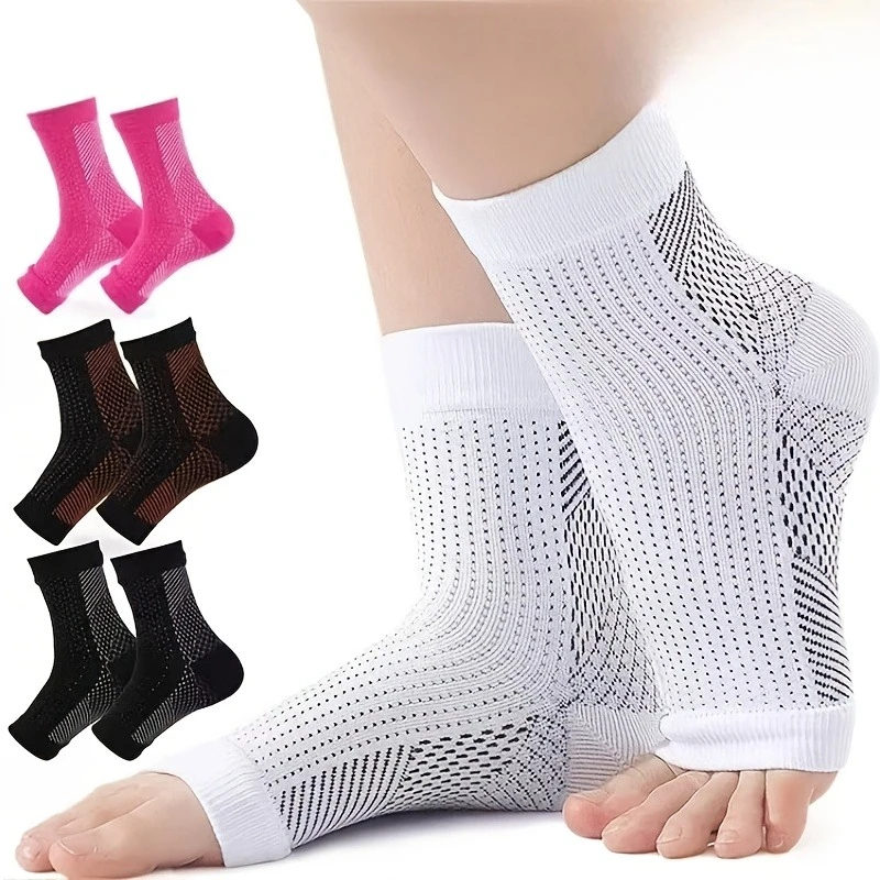 

4 pairs of open toed socks pressure socks/suitable for yoga/outdoor sports/foot cover anti slip function/sweat and moisture absorption/foot protection sports socks/sock heel towel bottom thickened suction